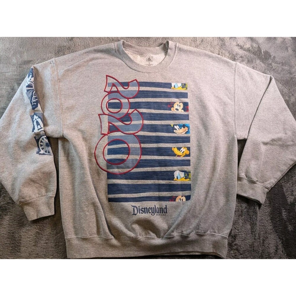 Disney Parks Sweatshirt Adult Medium Disneyland Resort 2020 Mickey Mouse Gray